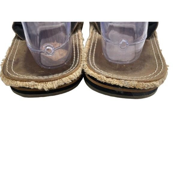 Justin Bent Rail Slide Hemp Sandals Mens Size 8 Leather Slip On Western Slides - Picture 4 of 8